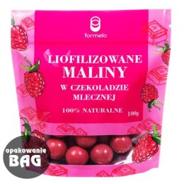 Liofilizowana malina w czekoladzie mlecznej 100g opakowanie bag