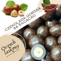 Orzech laskowy w czekoladzie gorzkiej 64% cacao 100g opakowanie bag