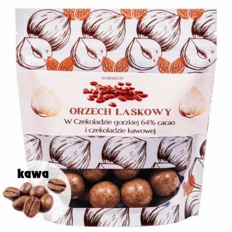 Orzech laskowy w czekoladzie kawowej i gorzkiej 64% cacao 100g opakowanie bag