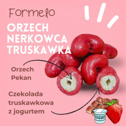 Orzech nerkowca w czekoladzie truskawkowej z jogurtem 100g opakowanie