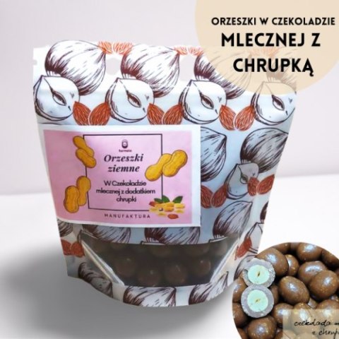 Orzeszki ziemne w czekoladzie mlecznej z dodatkiem chrupki 100g opakowanie bag